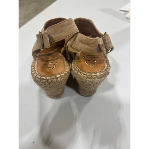 Kanna Espadrille Wedge Sandals Suede Tassel Peep Toe Beige Women’s Size 39
8.5 - Picture 4 of 6
